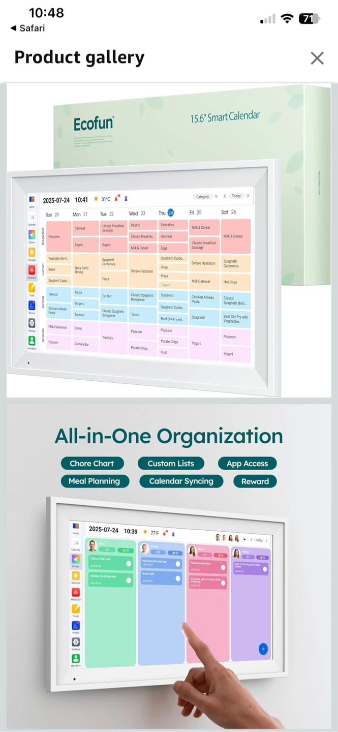 Ecofun 15.6” Smart Calendar – Family Organizer