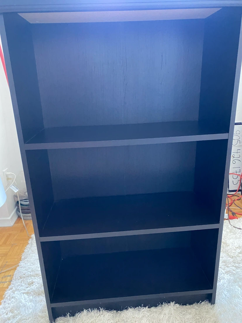 Black 3-Shelf Bookcase