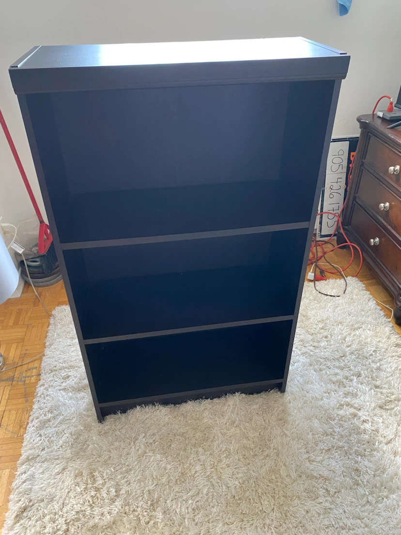 Black 3-Shelf Bookcase - photo 3