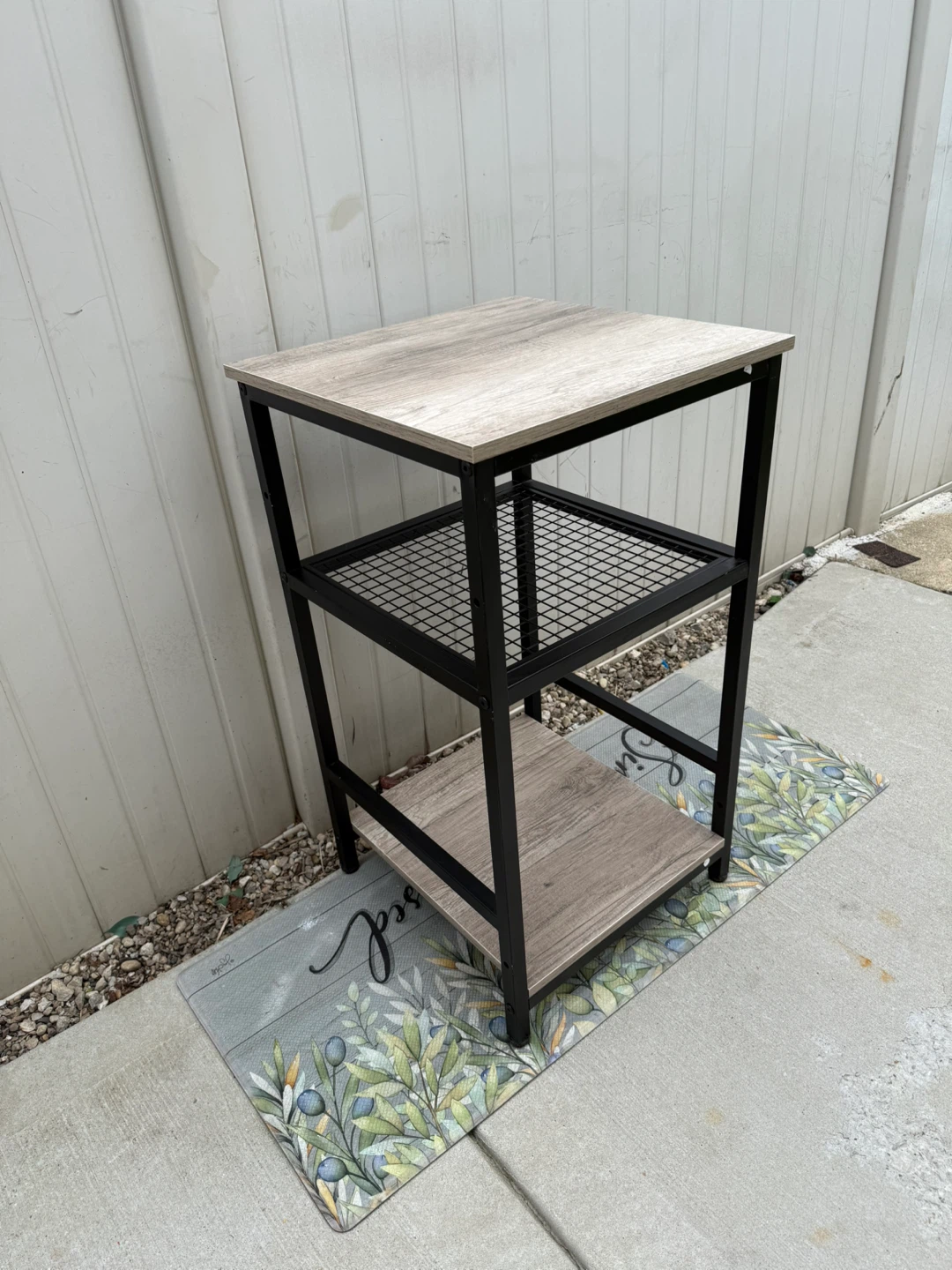 2-Tier Metal and Wood Side Table - photo 2