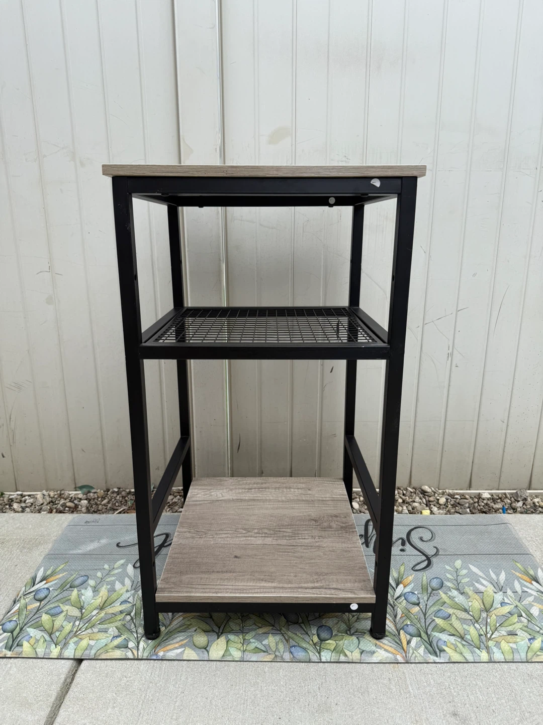 2-Tier Metal and Wood Side Table - photo 3