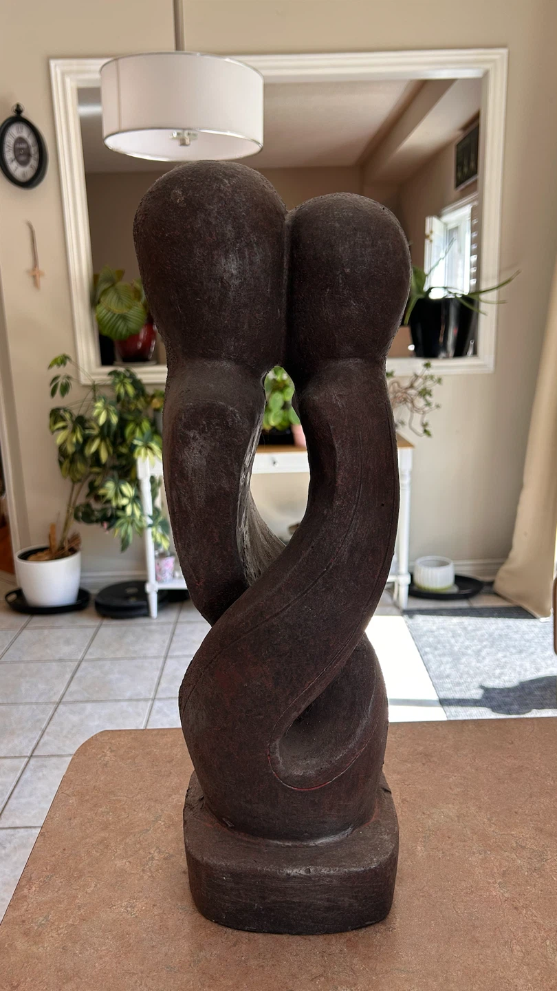 Wooden Embrace Sculpture - photo 2