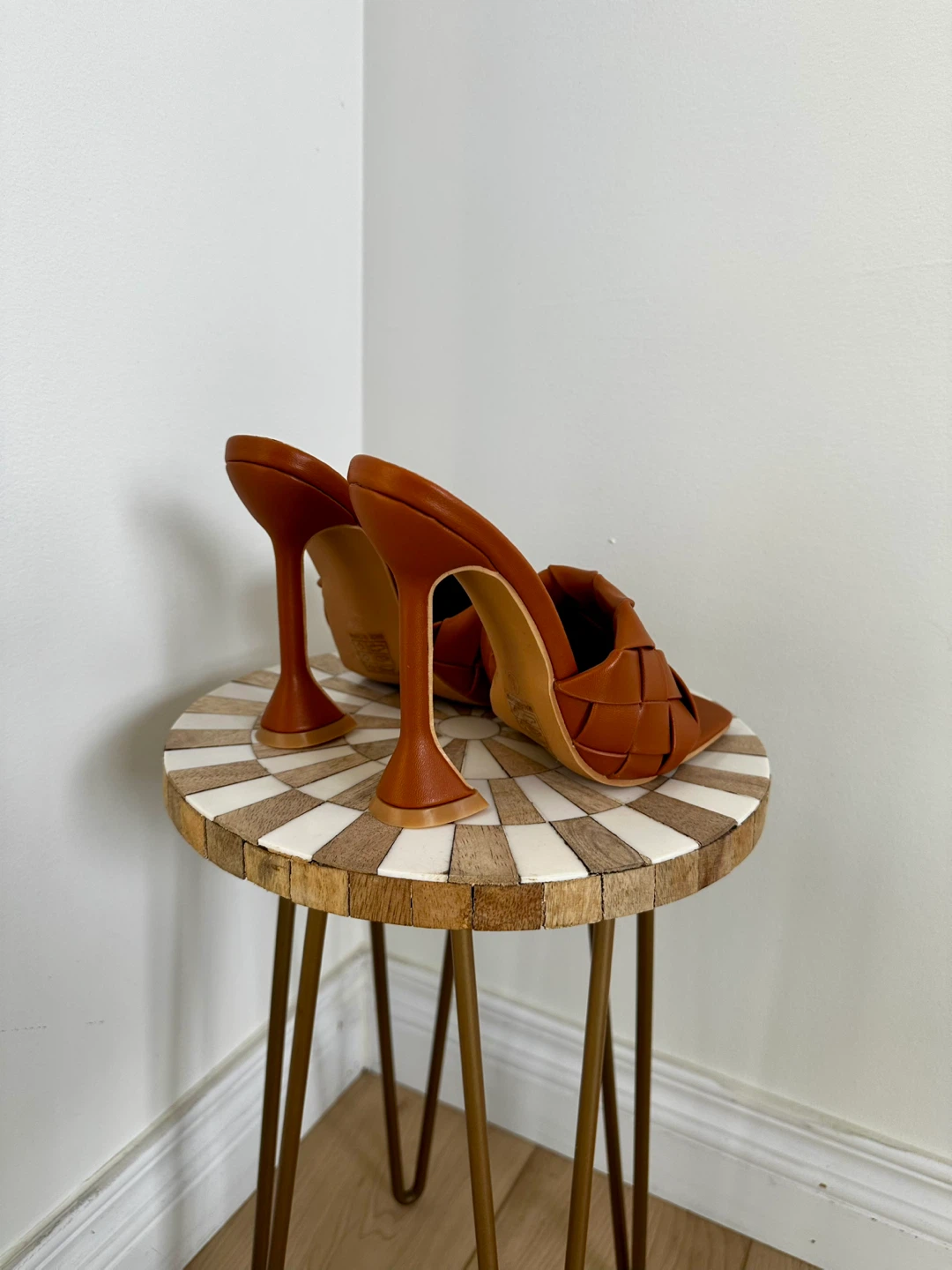 Superdown Caramel Woven Heels