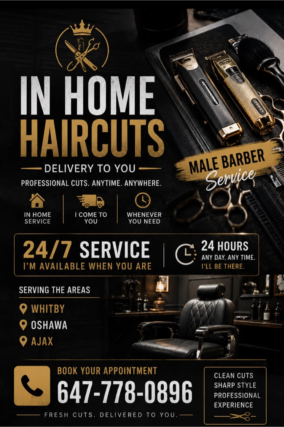 In Home Haircuts - Male Barber Service