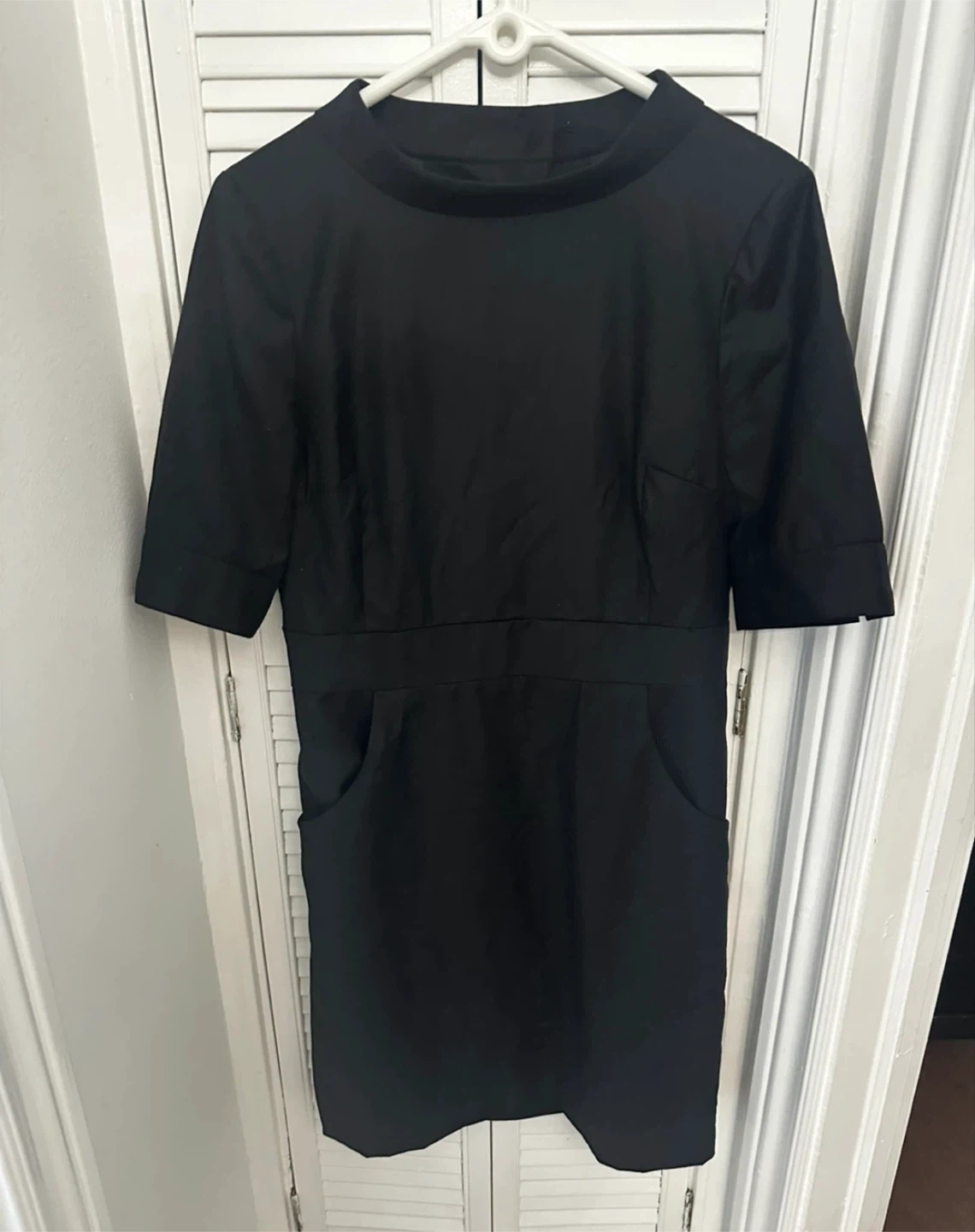 J Crew Black Dress with Button Detail