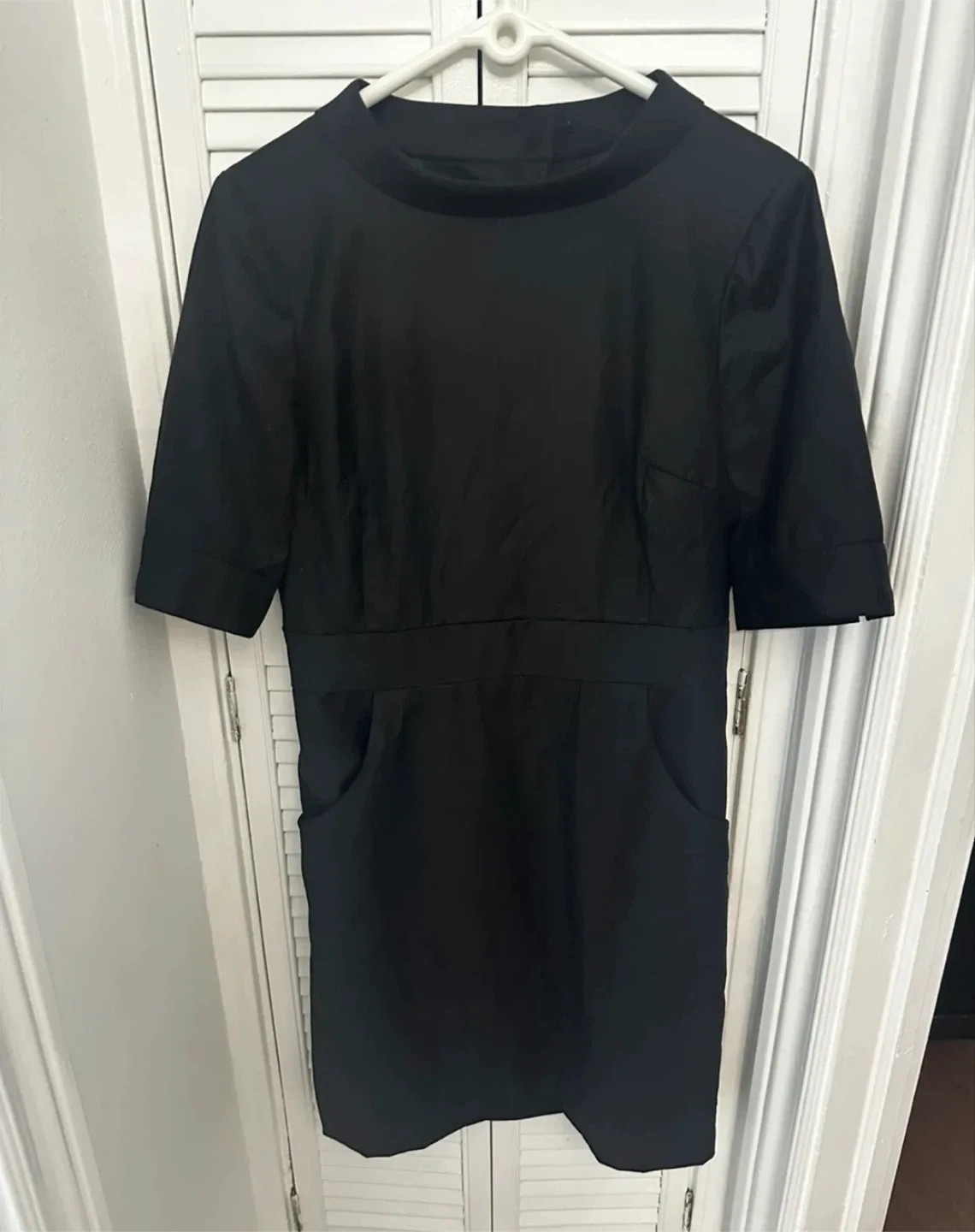 J Crew Black Dress with Button Detail