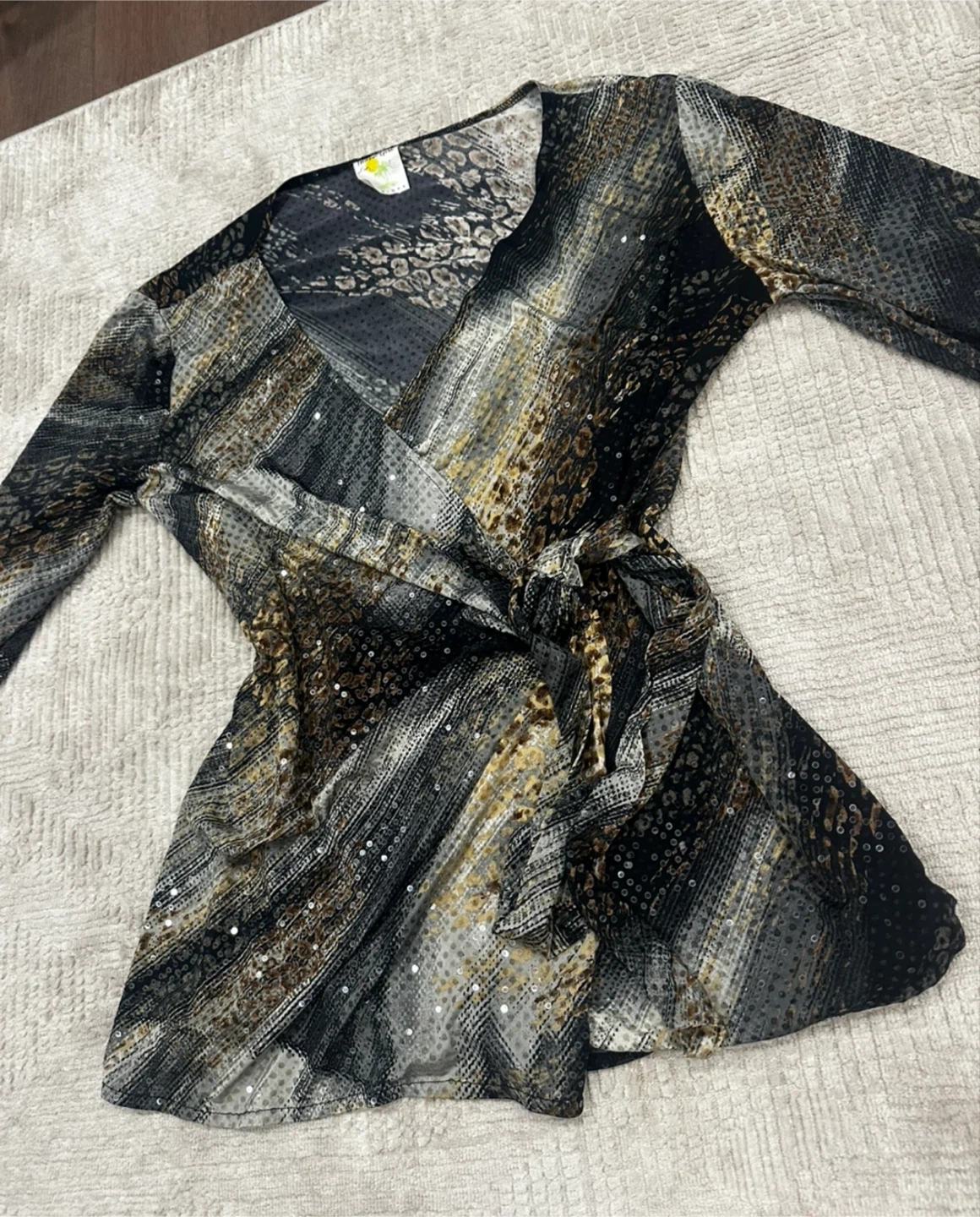 y2k Women's Print Wrap Top/Mini Dress - photo 2