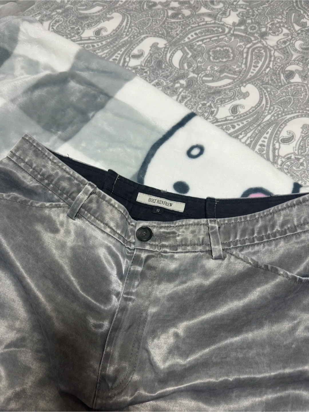 vintage Holt Renfrew Silver Cargo Skirt - photo 2