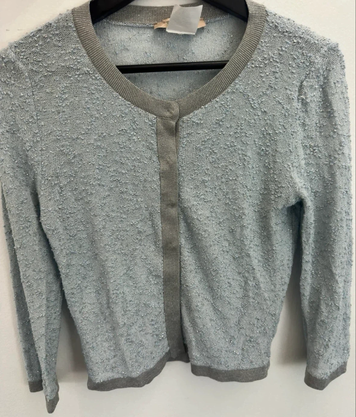 Light Blue Textured Cardigan