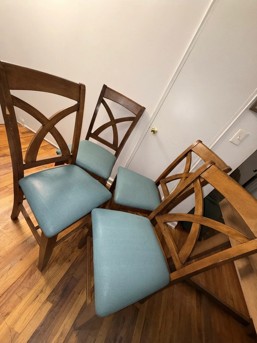 Set of 4 Wood Dining Chairs