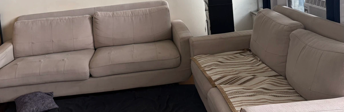 Beige sofa set-Moving another province