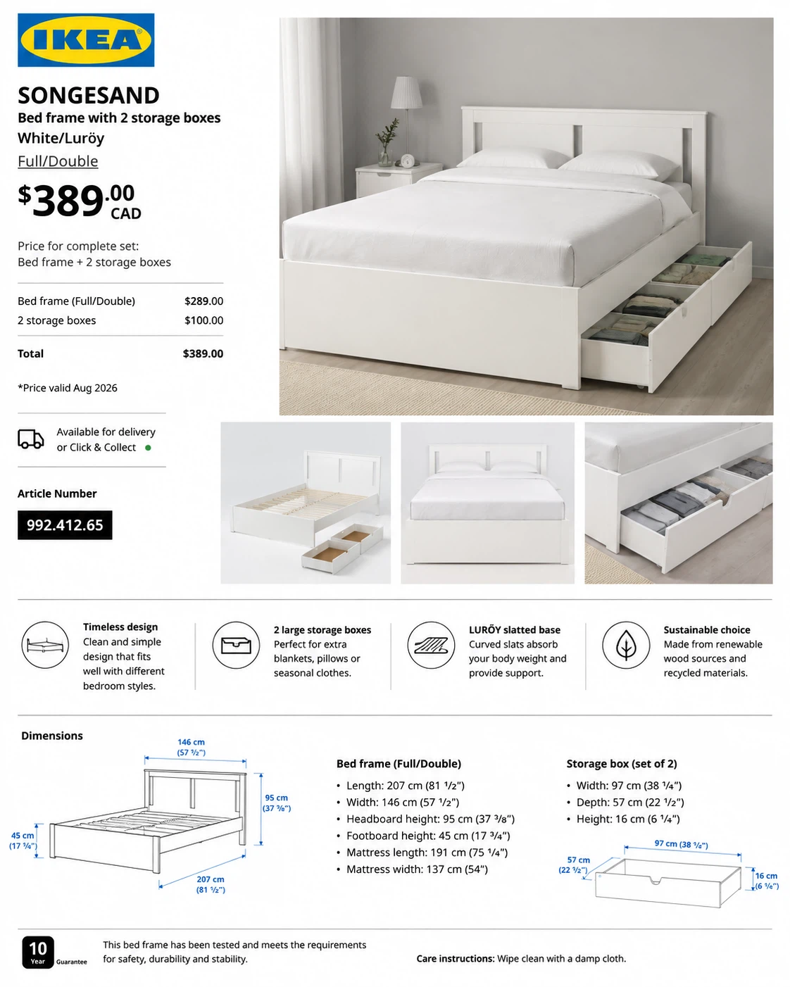 Double bed white - photo 3