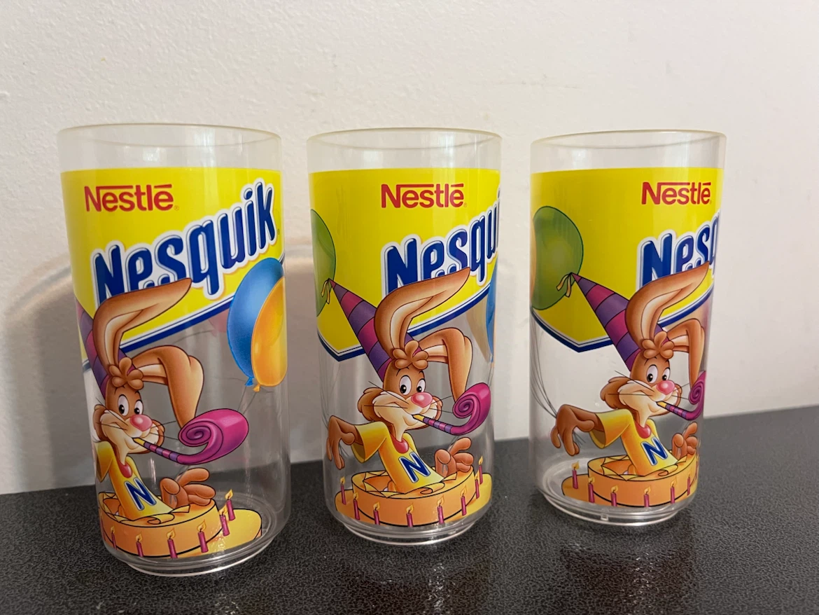 Vintage Nestlé Nesquik Bunny Collectible Cups – Set of 3