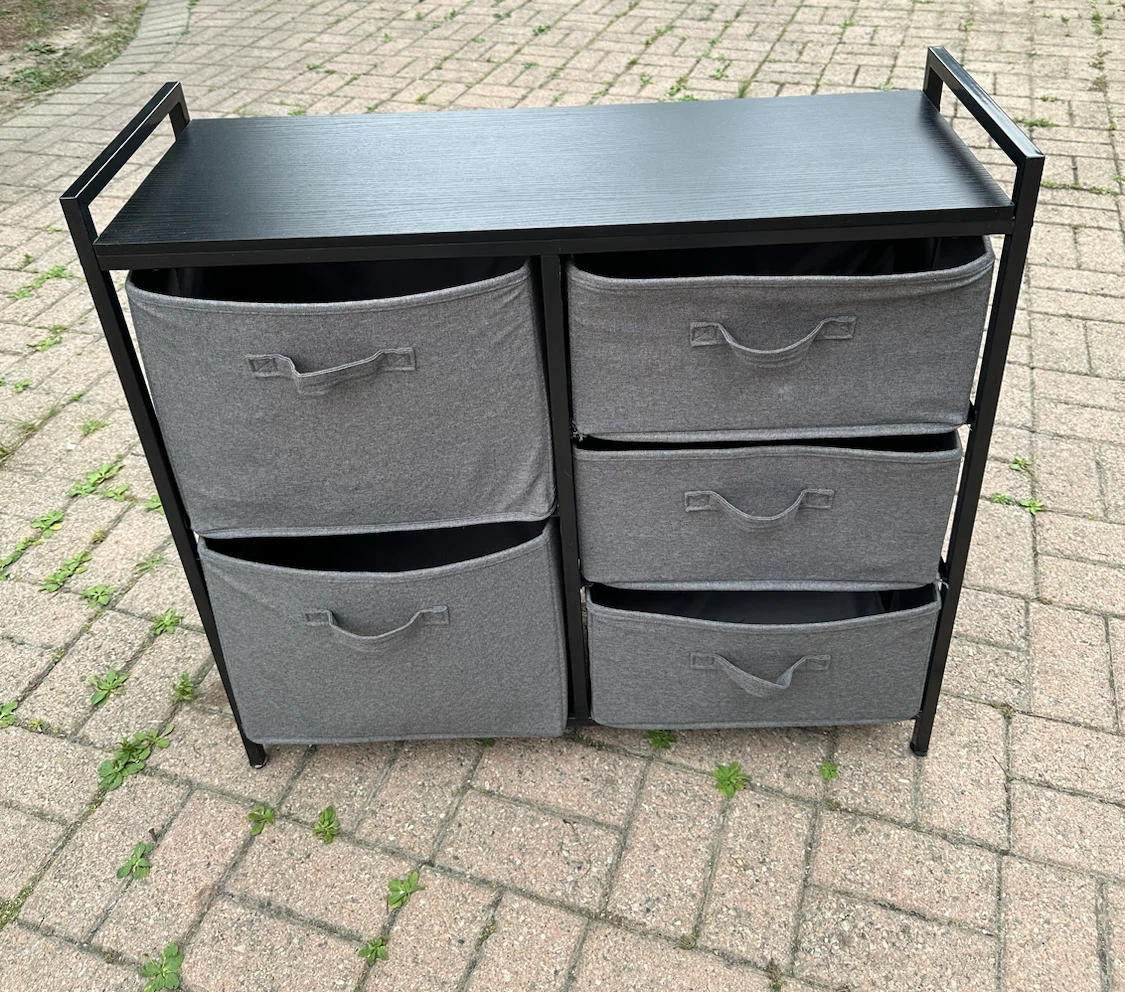 Black 5 Drawer Storage Chest