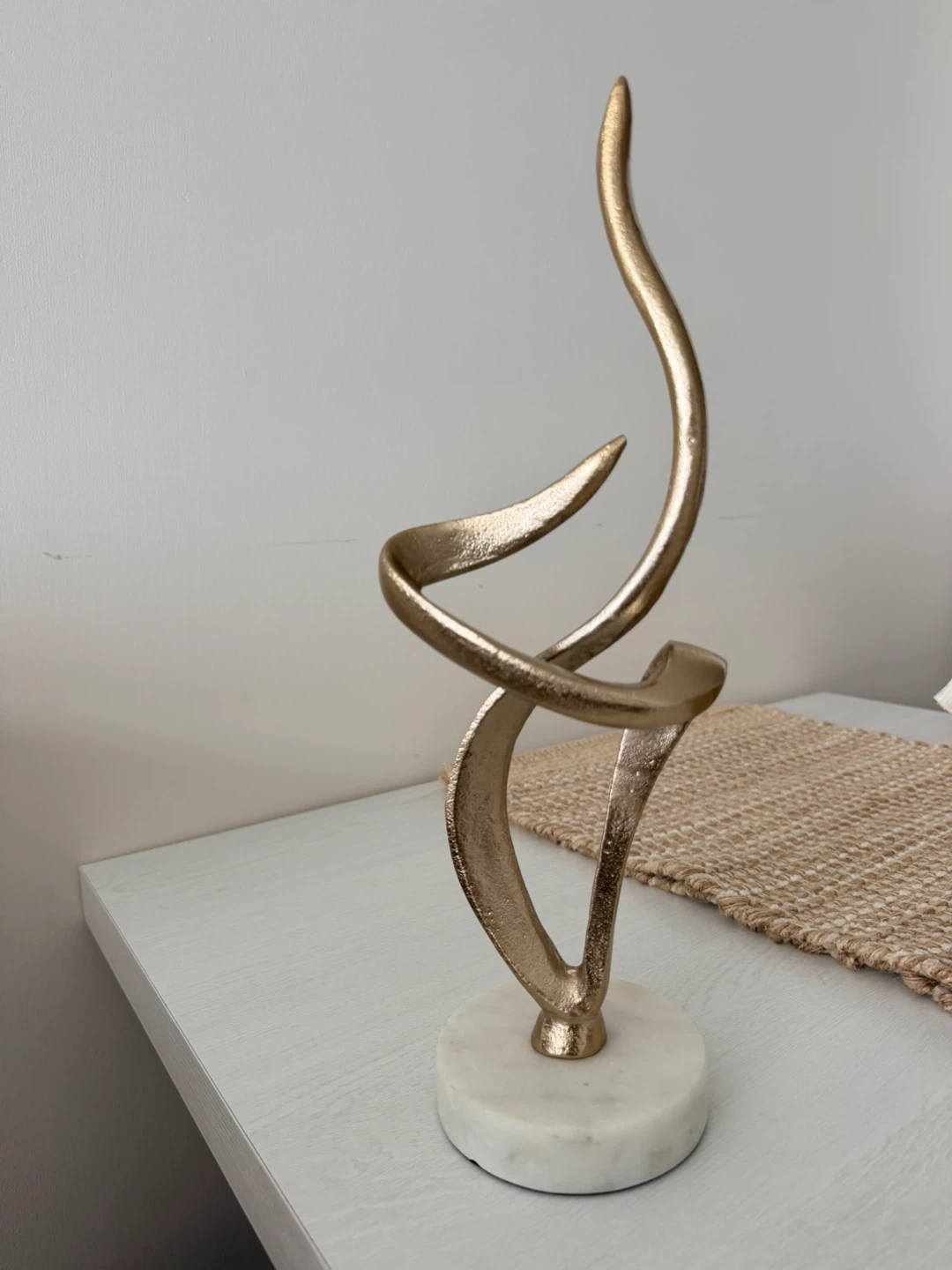 Gold Abstract Sculpture on Marble Base - photo 2