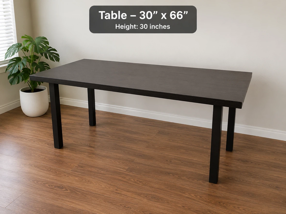 Dark Wood Dining Table - 30" x 66"