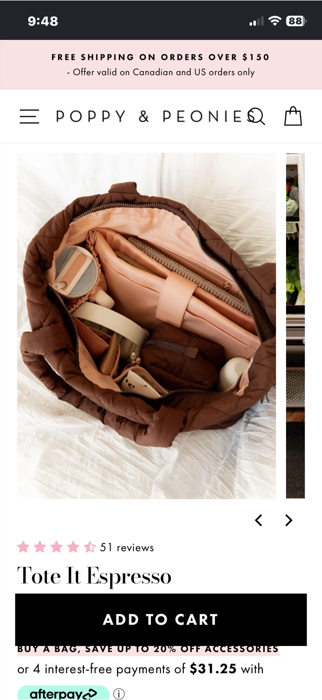 Poppy & Peonies Tote It Espresso - photo 2