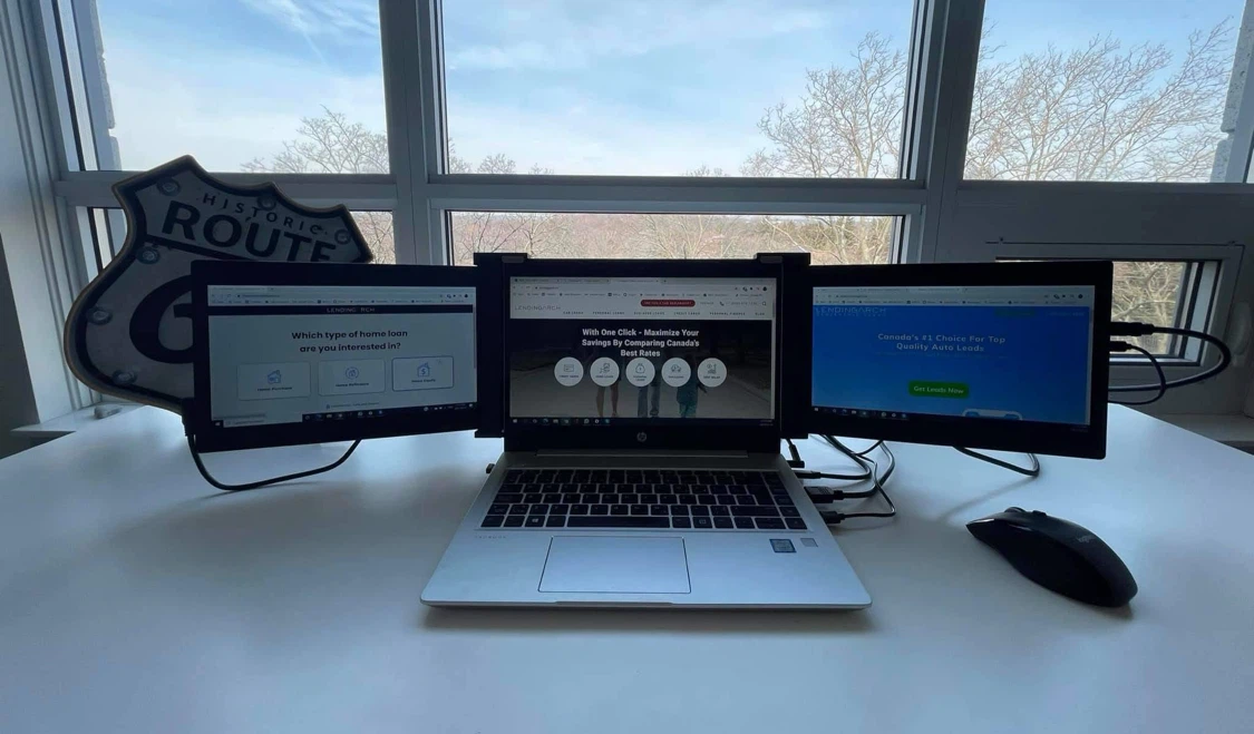 Portable Triple Screen Laptop Workstation