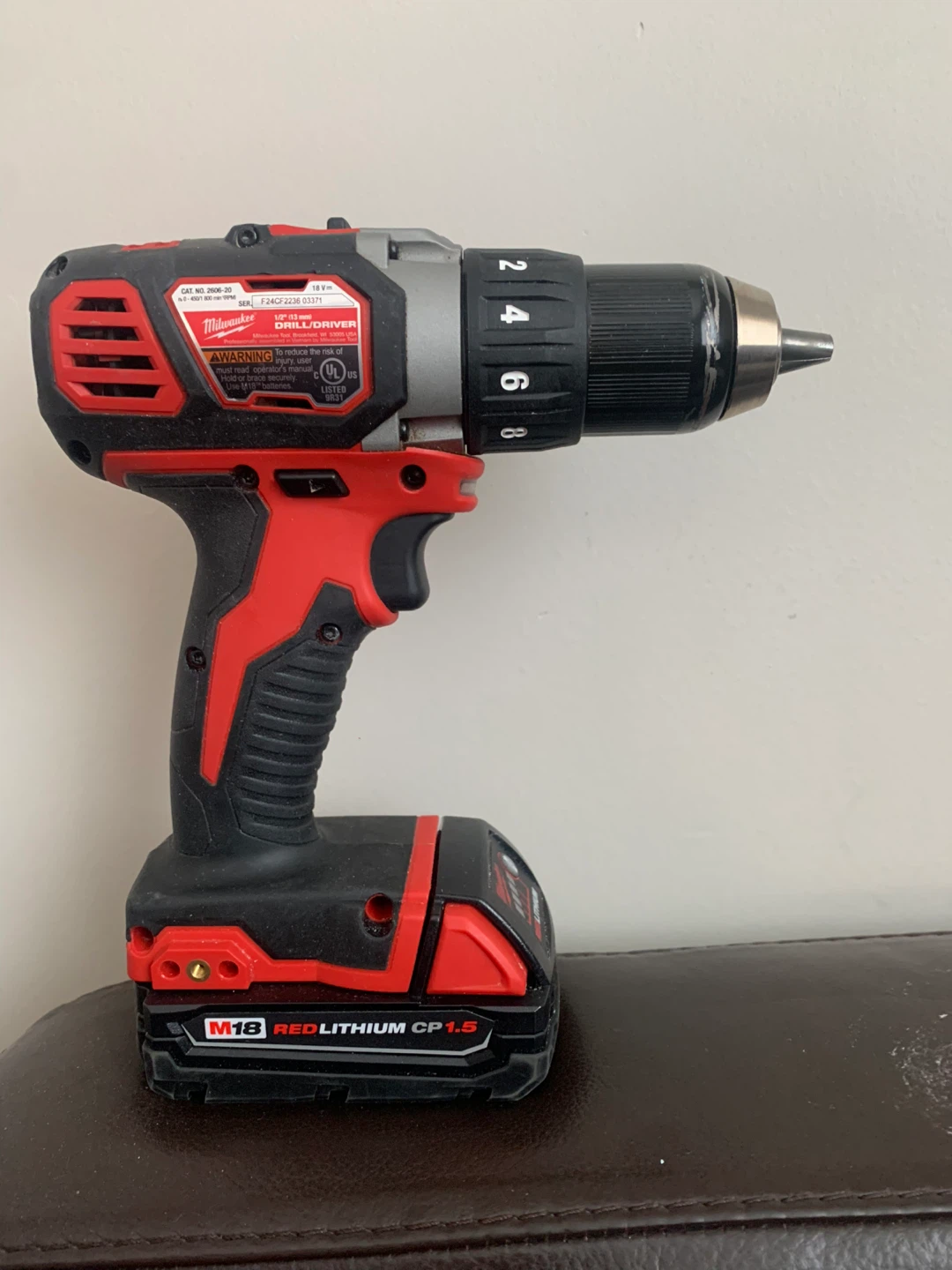 Milwaukee drill with 2 batteries