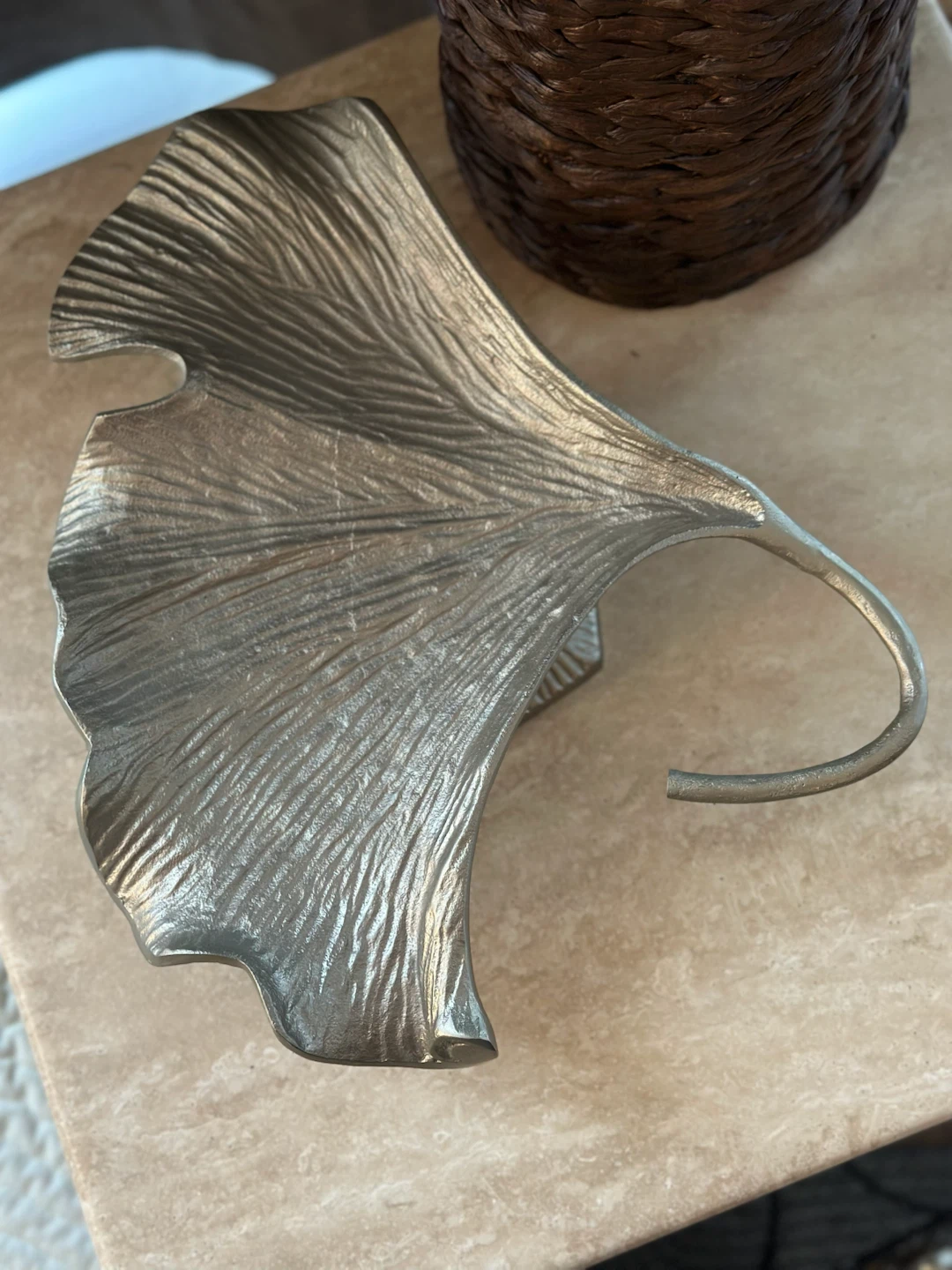 Ginkgo Leaf Shaped Metal Trinket Dish - photo 3