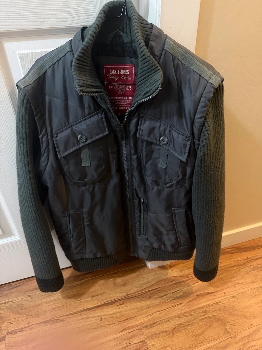 2000 vintage Jack & Jones Vintage Denim Bomber Jacket - Size L - photo 2