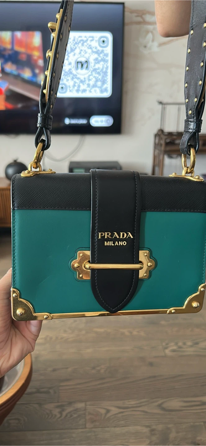 Prada Milano Shoulder Bag - Green and Black