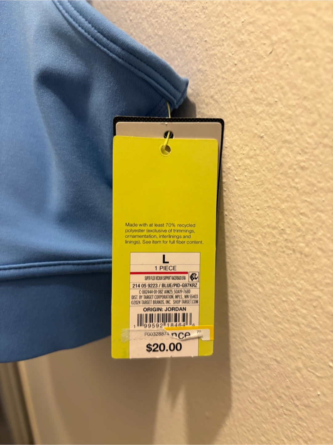 NEW-All in Motion Blue Sports Bra Size L - photo 3