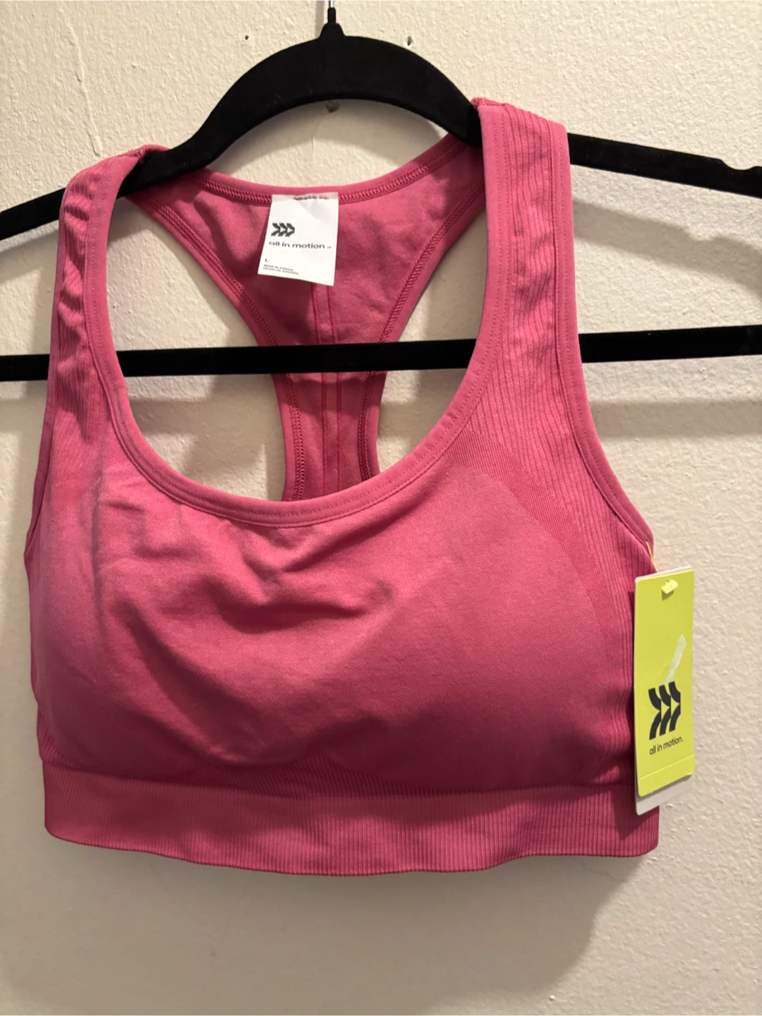 NEW-All in Motion Sports Bra Pink Size L