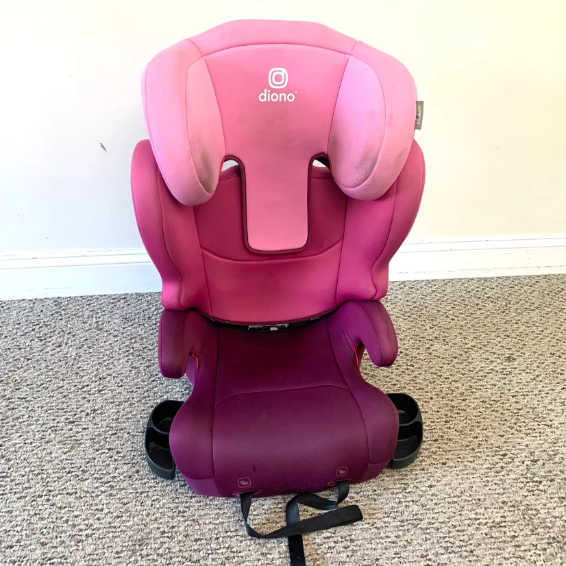 Kids Booster Car Seat Pink Child Vehicle Travel Seat Cup Holders