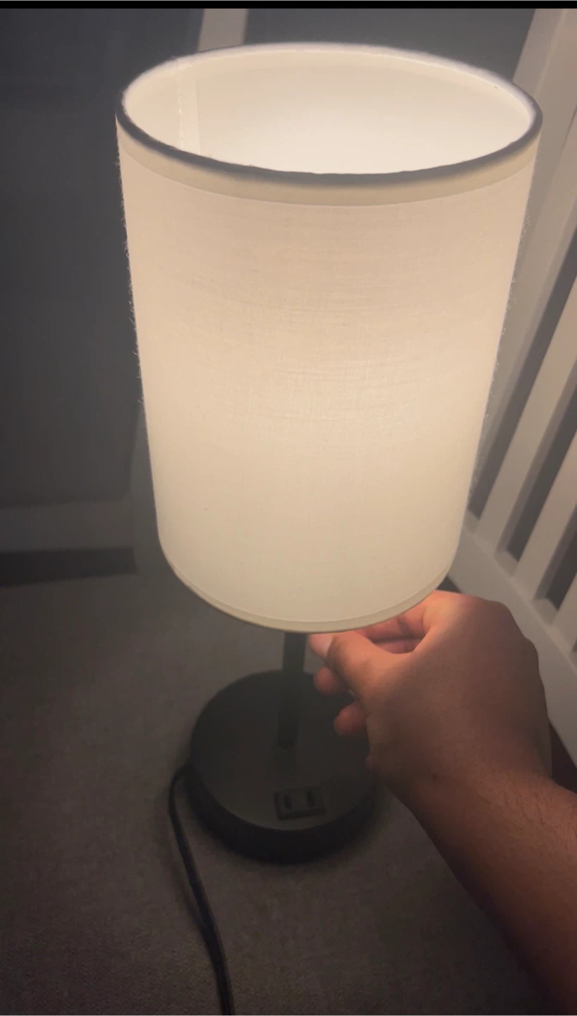 Bedside Lamp with USB Ports and Outlet 60w max
