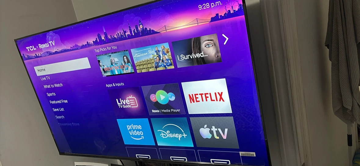 TCL Roku TV 55 Inch and stand for sale