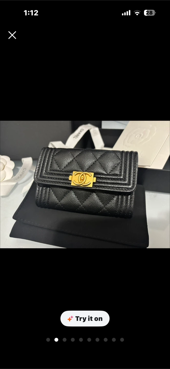 Authentic Chanel Boy Card Holder Black - photo 2