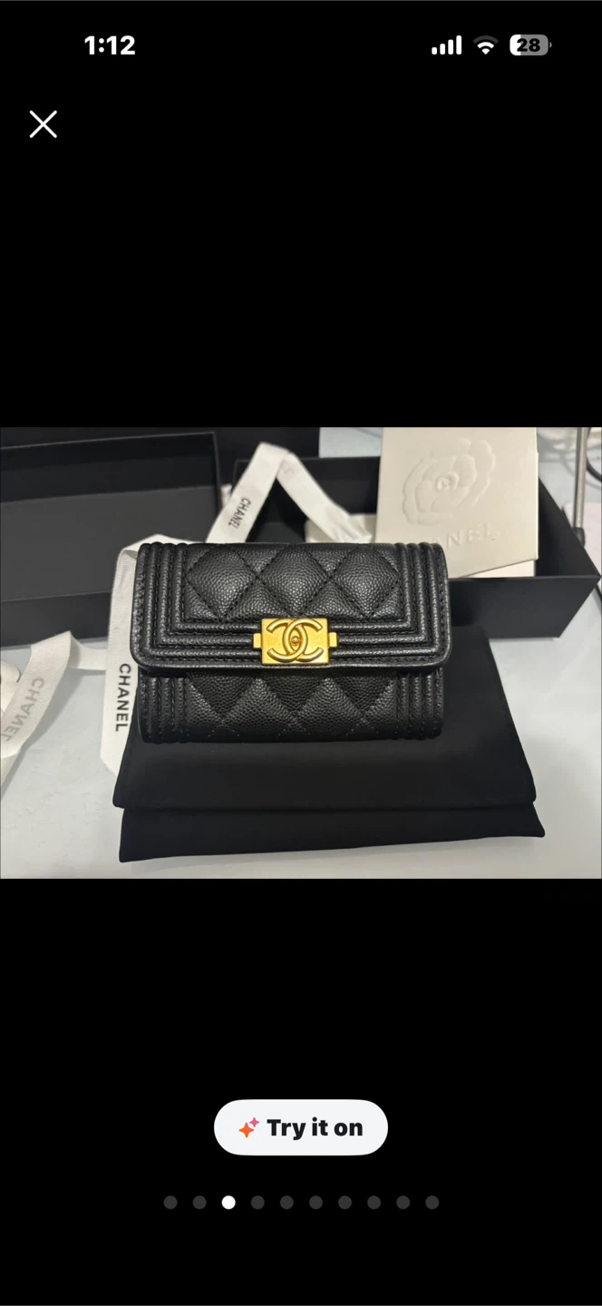 Authentic Chanel Boy Card Holder Black - photo 3