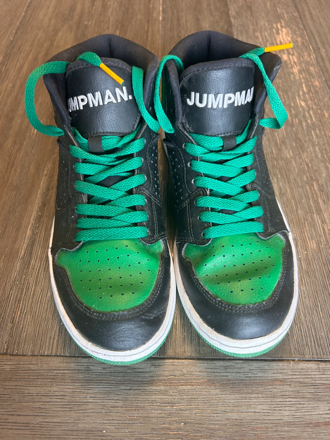 Green and Black Jordan Jumpman High Top Sneakers - photo 3
