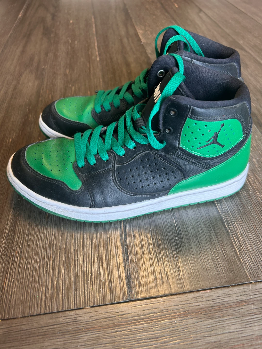 Green and Black Jordan Jumpman High Top Sneakers - photo 5