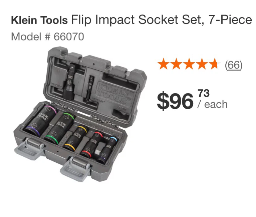 Klein Tools Flip Impact Socket Set, 7-Piece