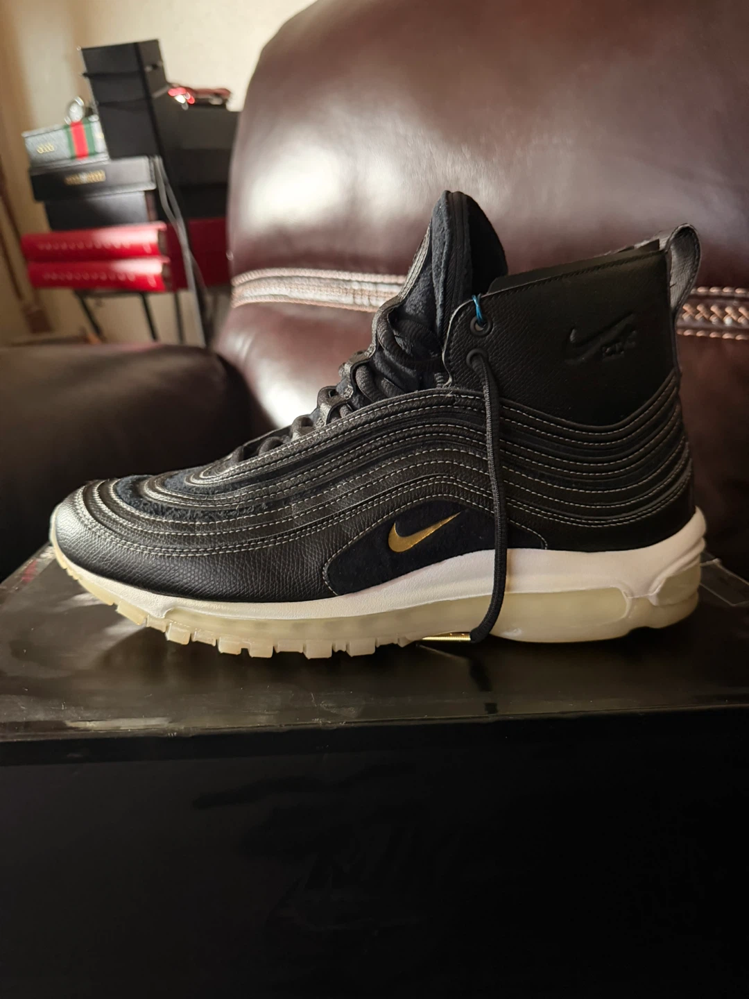Nike Air Max 97 Mid/RT Sneaker Boot Black Gold US 10 NIB