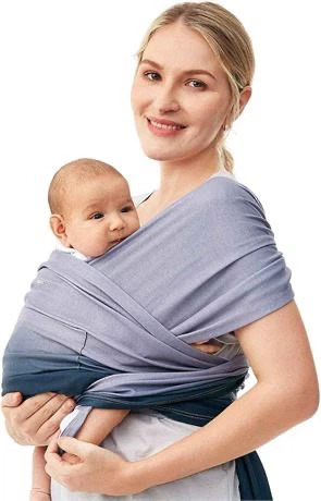 Momcozy Baby Wrap Carrier Sling for Newborn-50 lbs Gradient Blue
