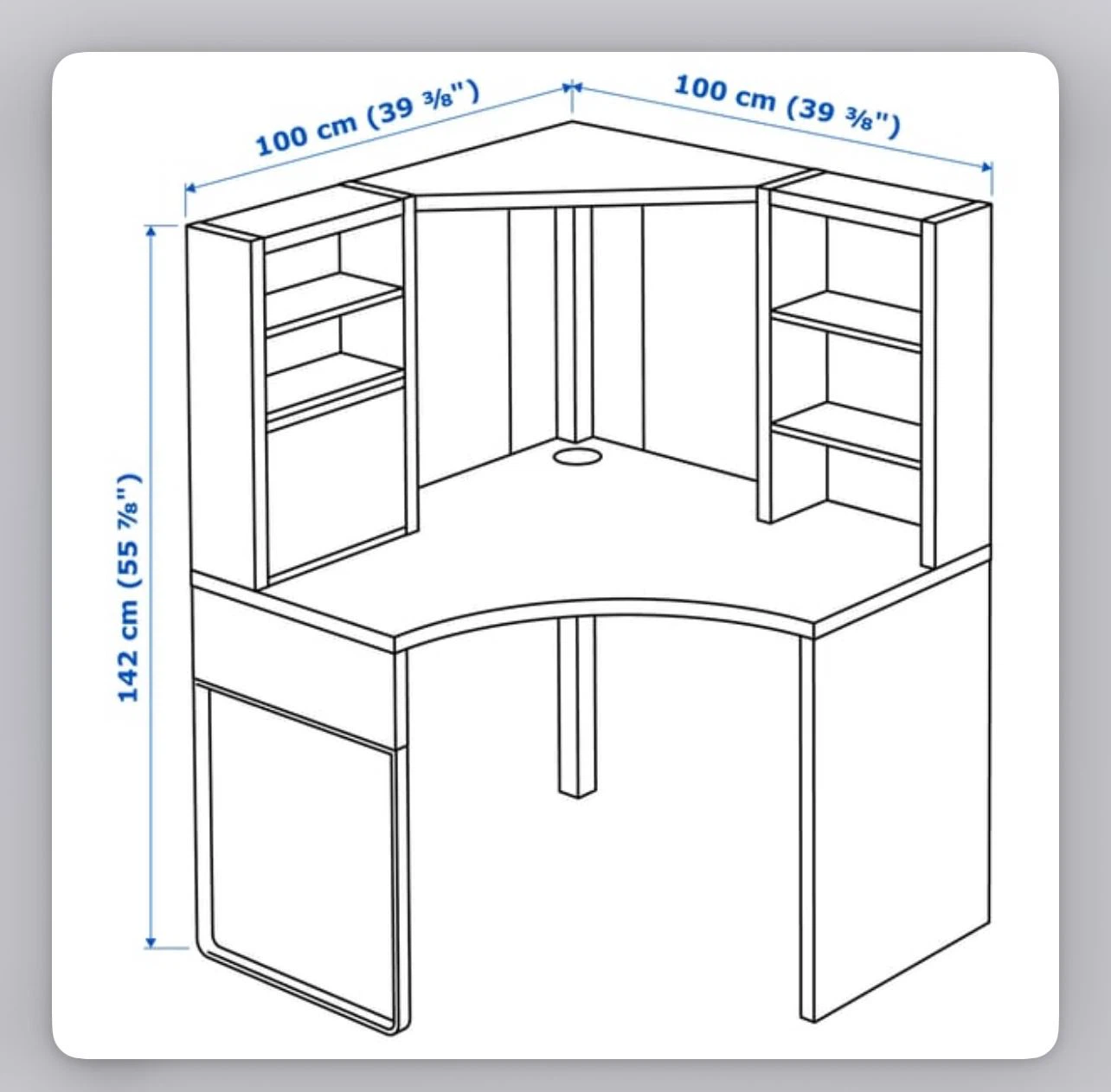 White Corner Desk with Shelving - photo 2