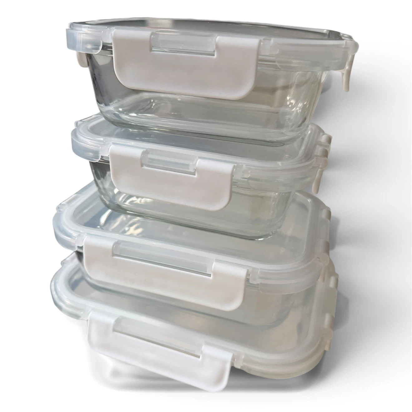 4x Leakproof Glass Food Storage Containers with Locking Lids - photo 2