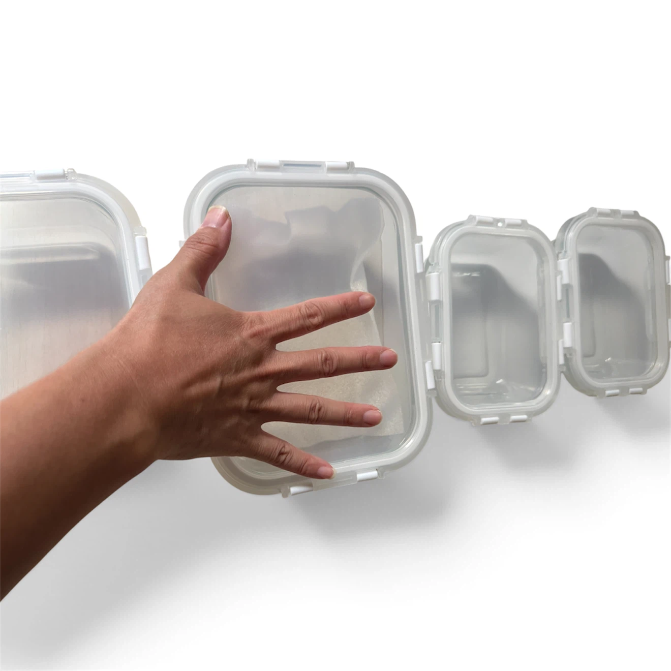 4x Leakproof Glass Food Storage Containers with Locking Lids - photo 3
