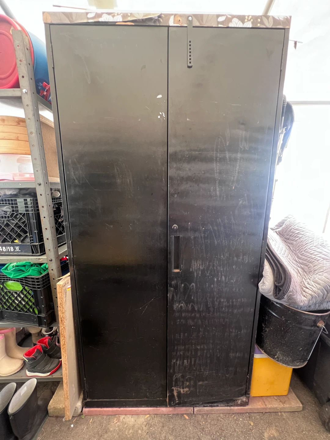 Black Metal Locker Storage Cabinet