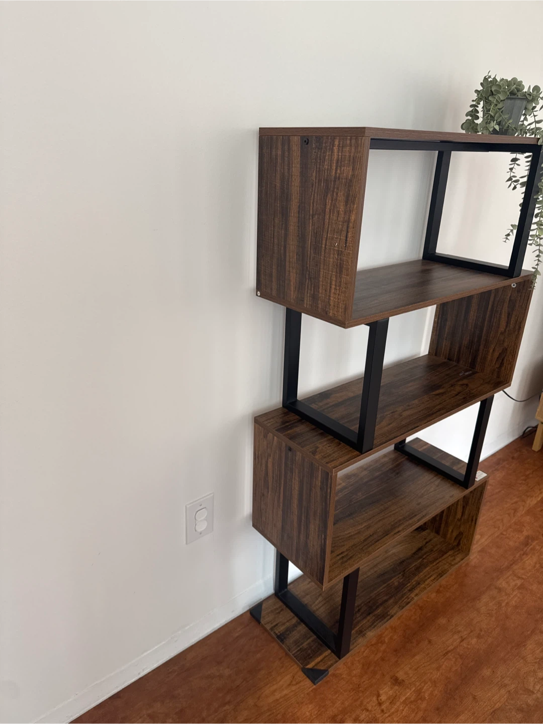 Modern Wood and Black Metal Bookshelf - photo 2