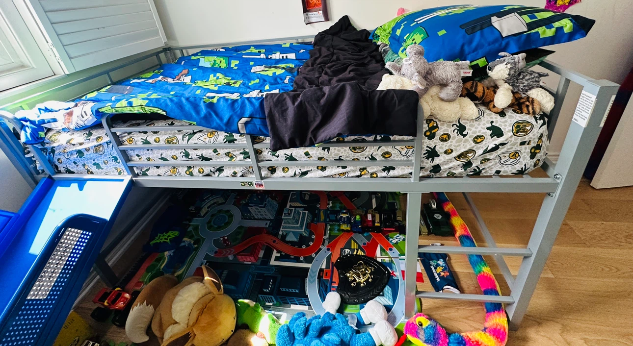 DHP Junior Twin Metal Loft Bed with Slide - photo 3