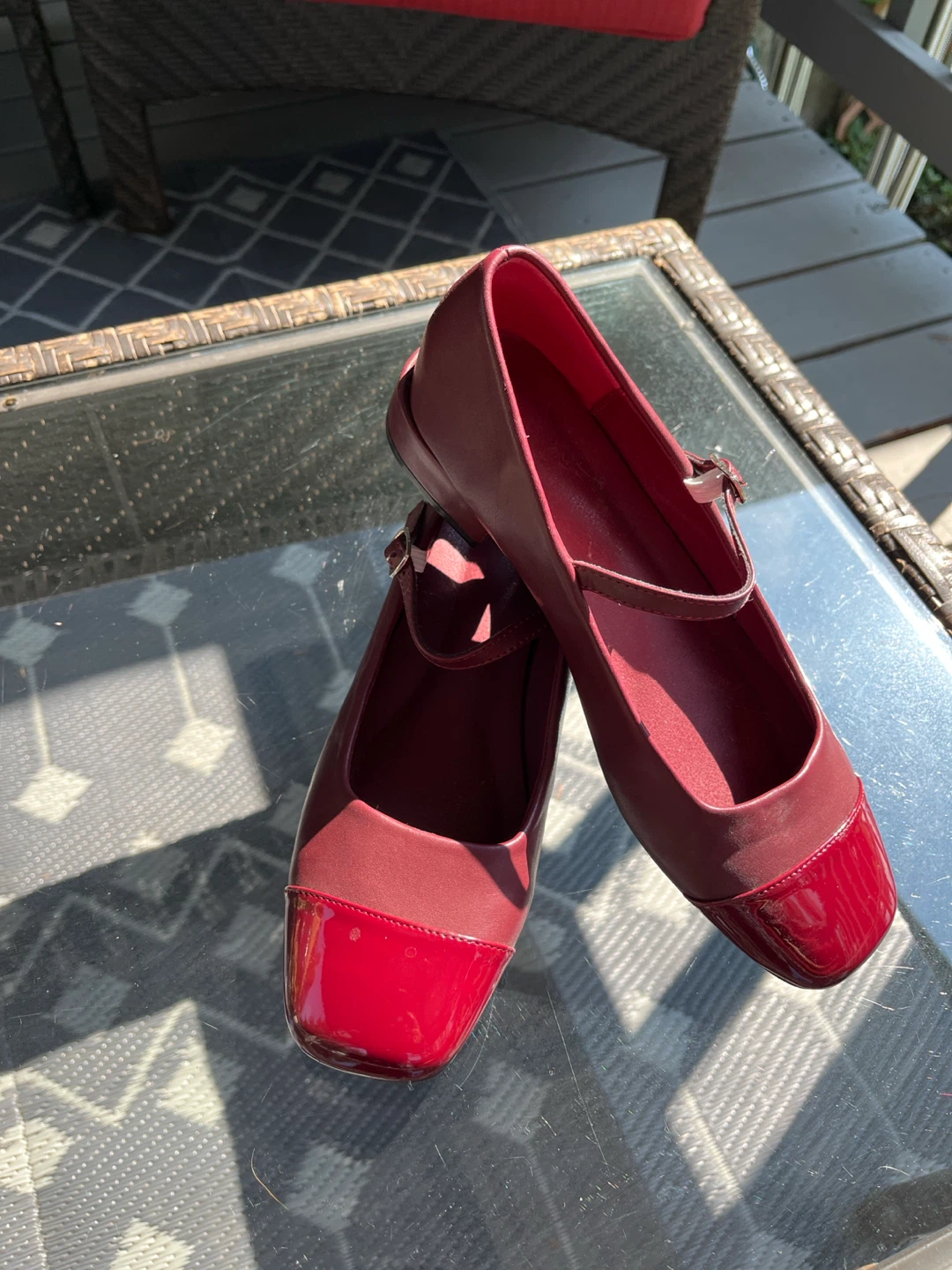 Burgundy Mary Jane Flats - photo 2