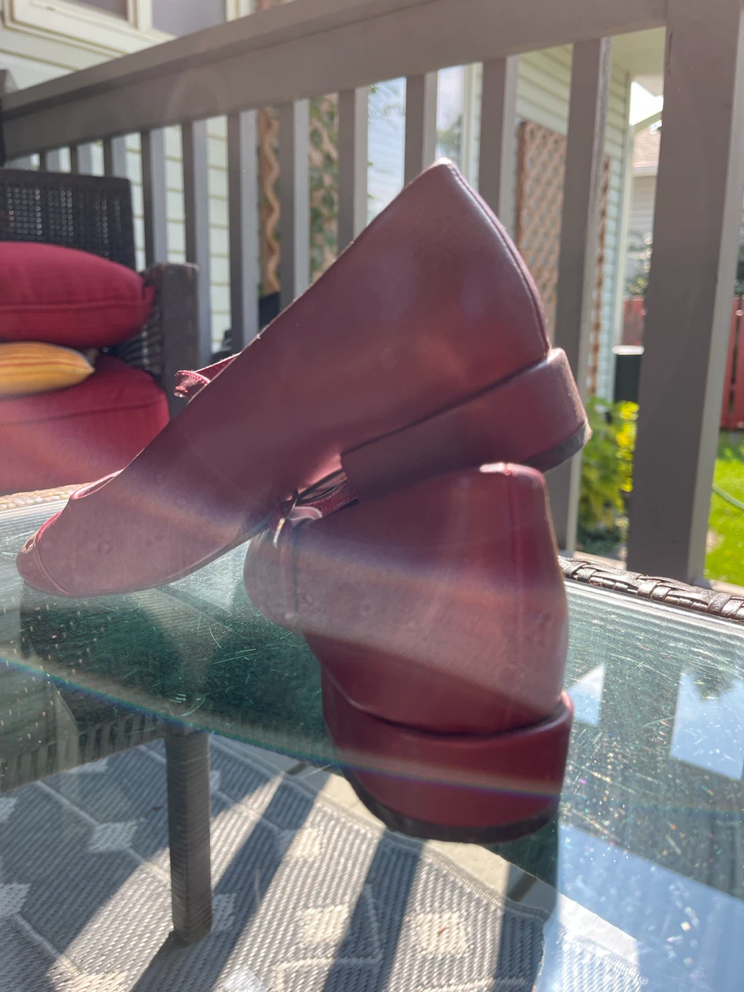 Burgundy Mary Jane Flats - photo 3