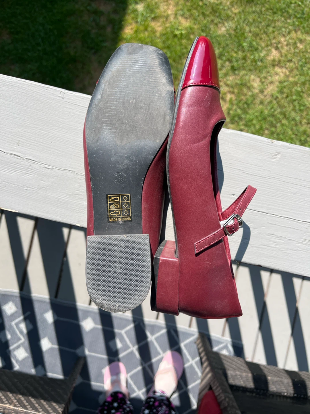 Burgundy Mary Jane Flats - photo 4