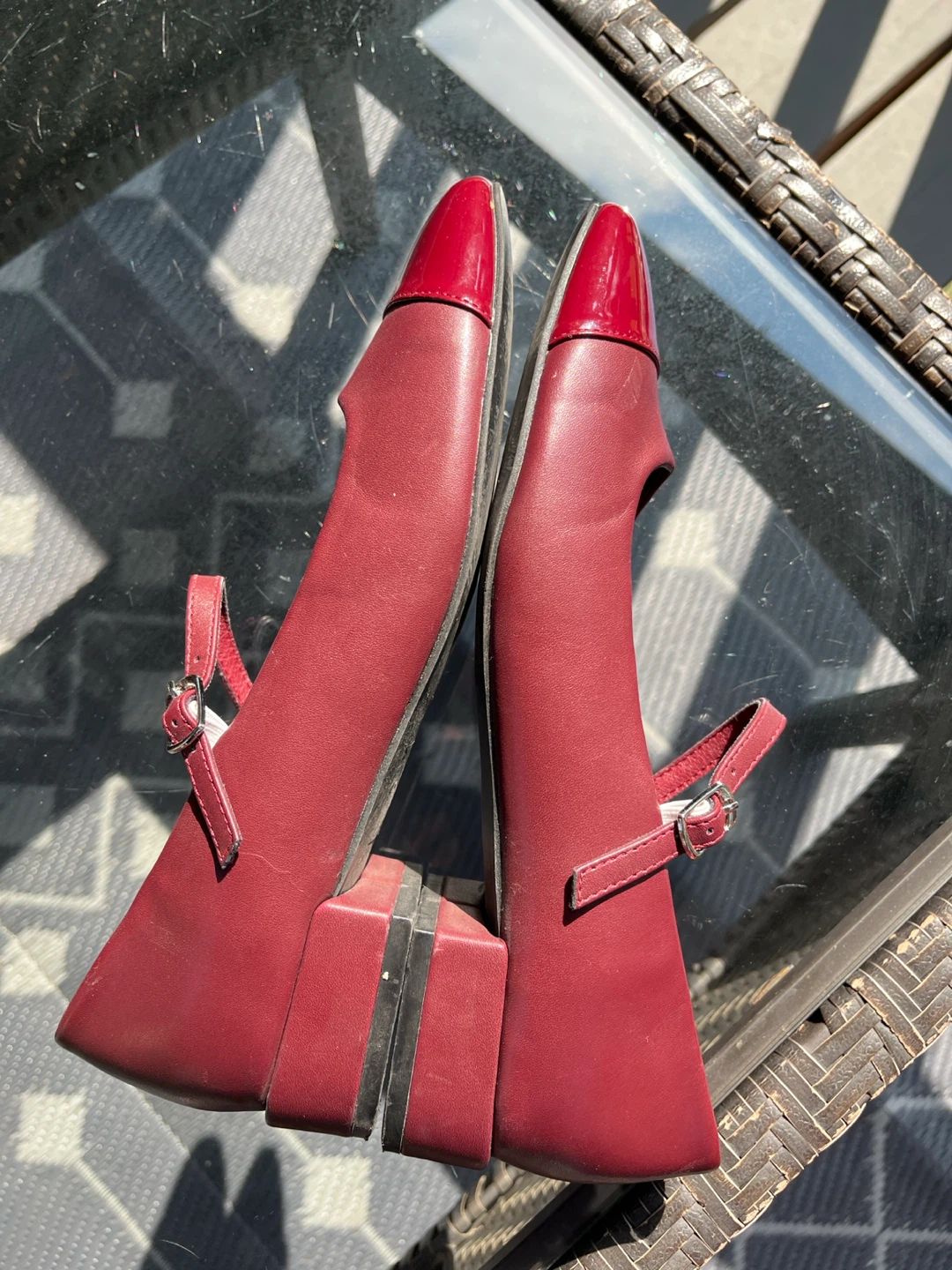 Burgundy Mary Jane Flats - photo 5