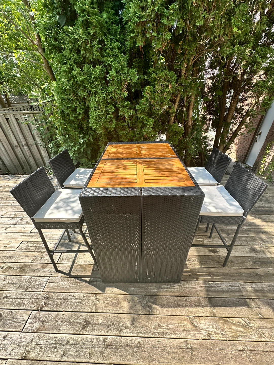 Outdoor Bar Height Dining Set - Table, 4 Chairs + Cover - photo 5