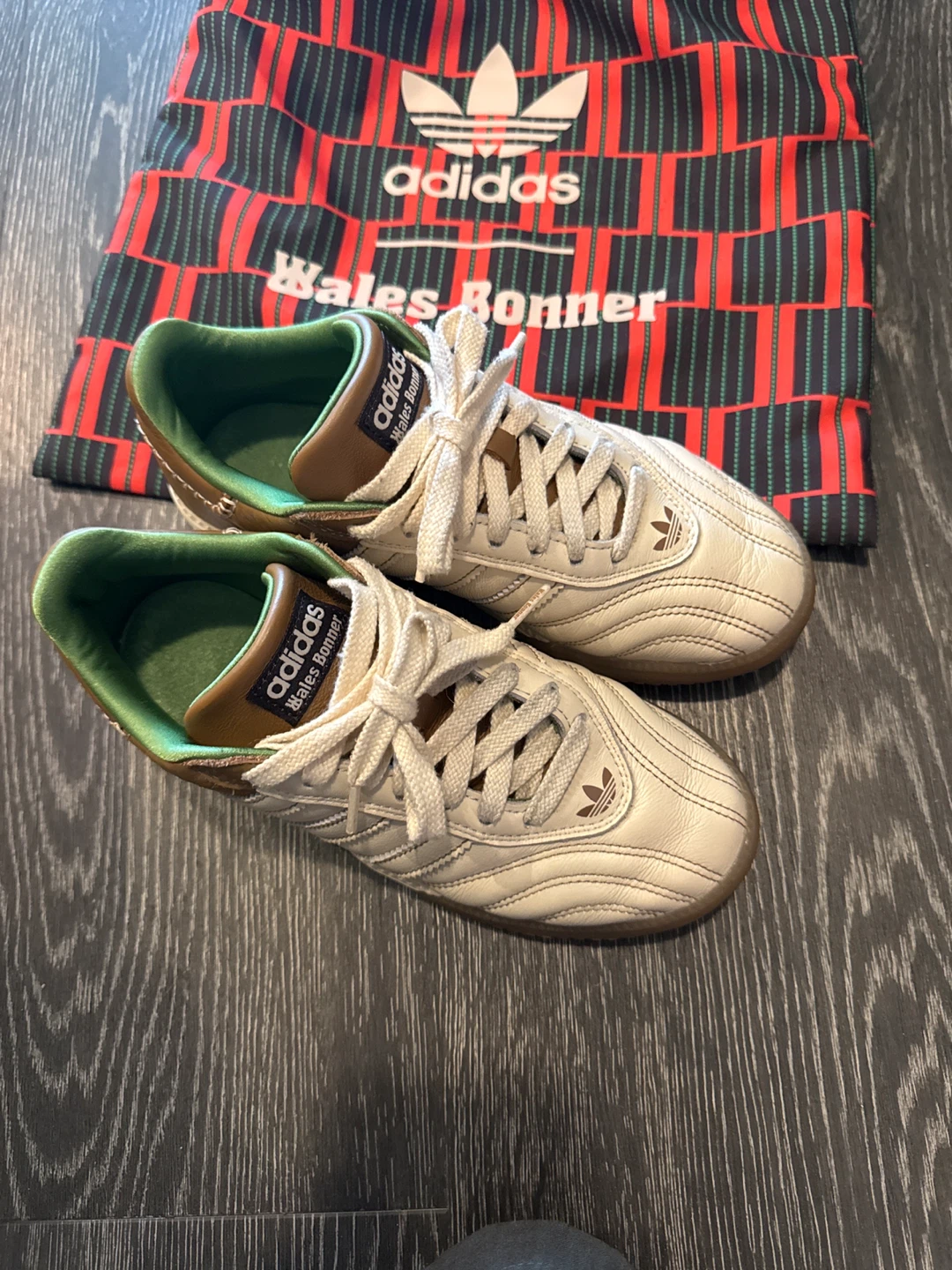 Unisex Adidas Wales Bonner Samba Sneakers Cream/Brown Size 6 - photo 2